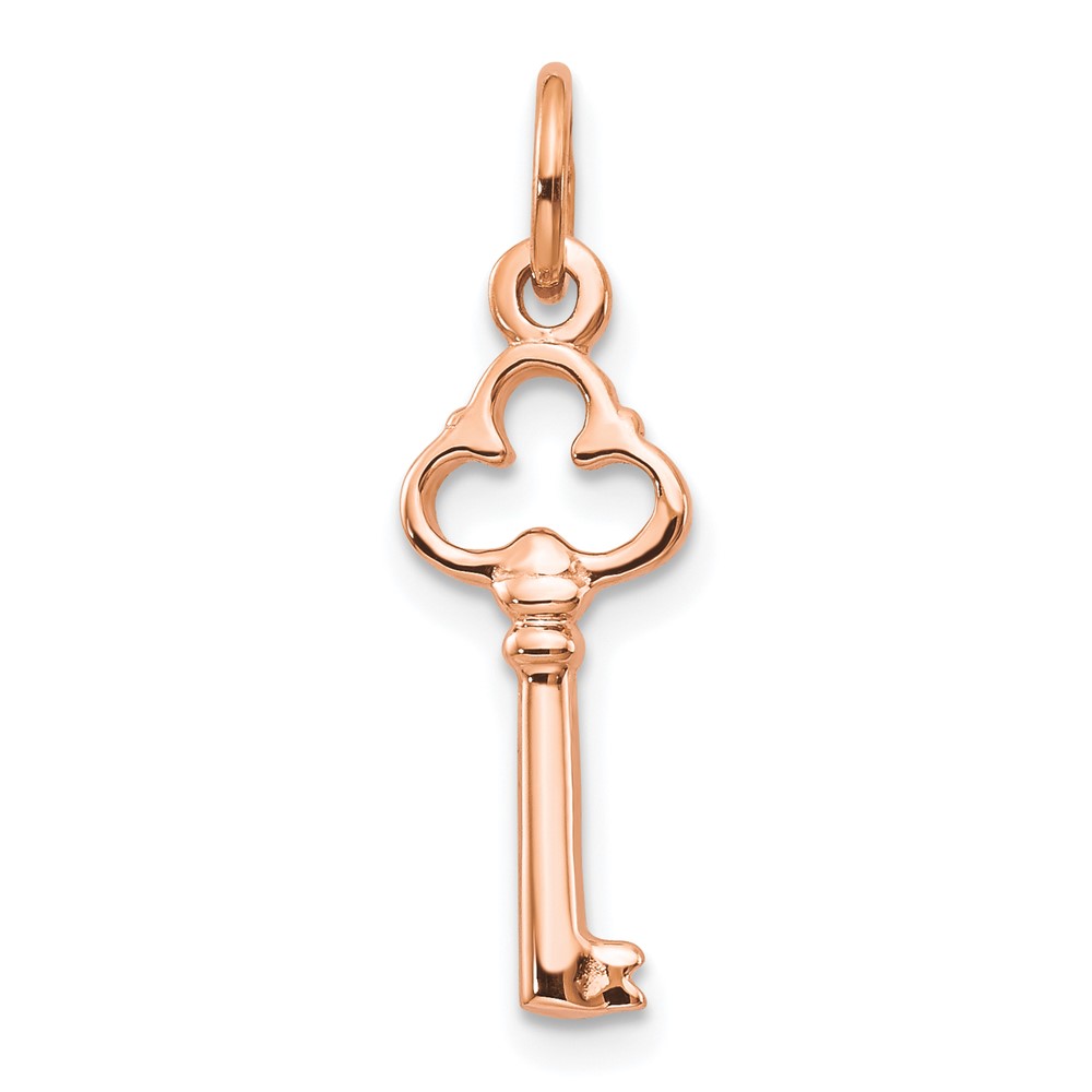 10k Rose Gold Solid Key Charm (10C417R)