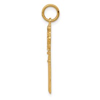 10K Yellow Gold Solid Heart Key Charm view 2
