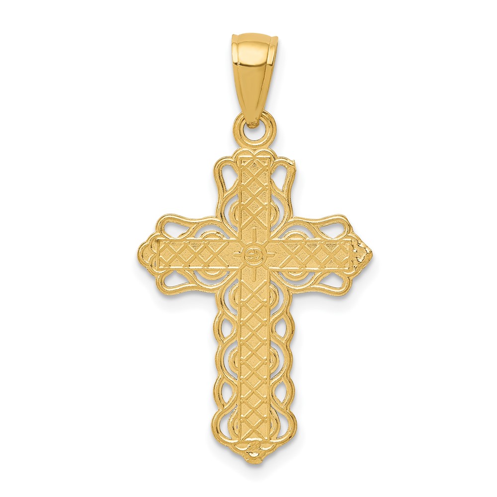 10K Lace Trim Cross Pendant (10C4184)