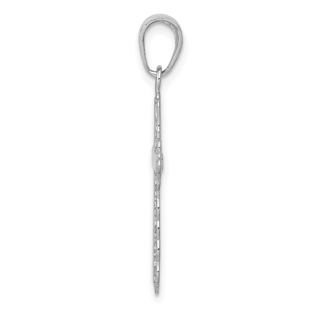 10k White Gold Lace Trim Cross Pendant (10C4184W)