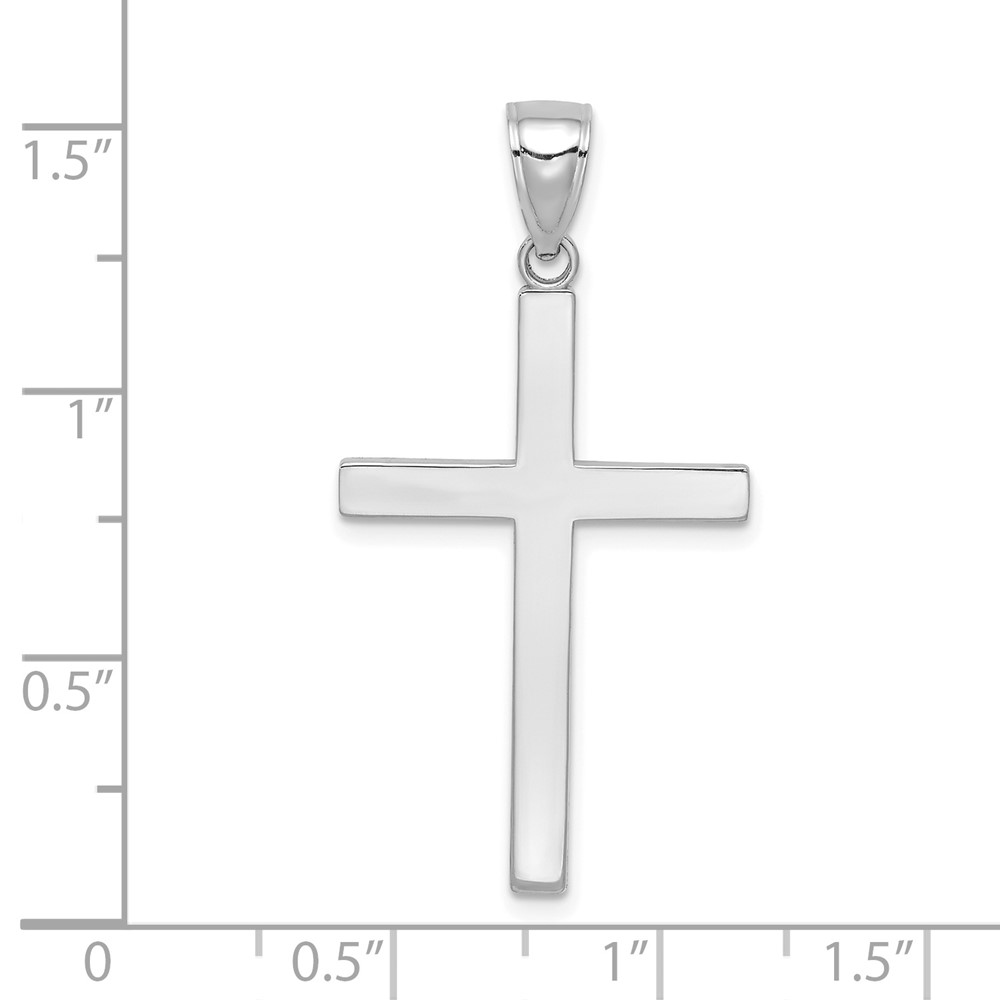 10k White Gold Polished Cross Pendant (10C4205W)