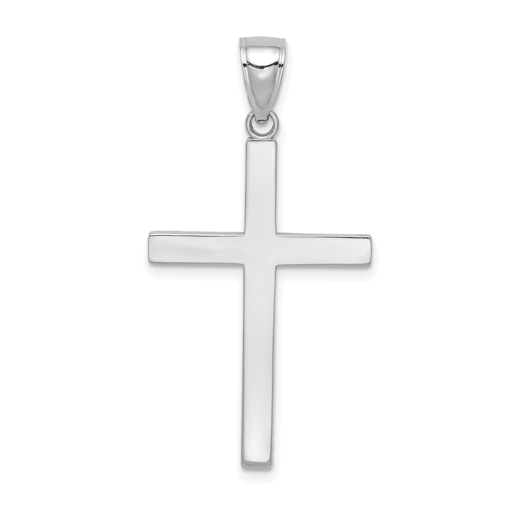 10k White Gold Polished Cross Pendant (10C4205W)