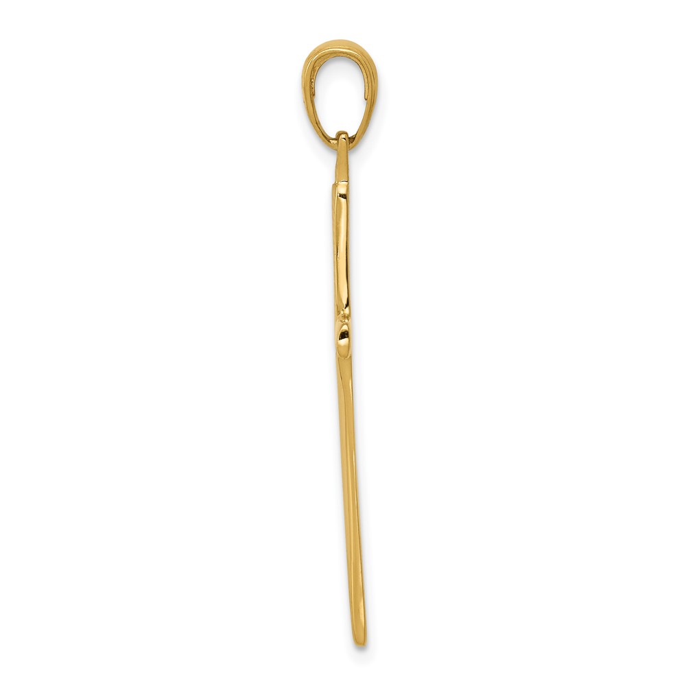 10K Polished Finish Accent Stick Cross Pendant (10C4219)