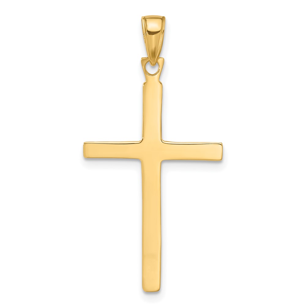 10K Polished Finish Accent Stick Cross Pendant (10C4219)