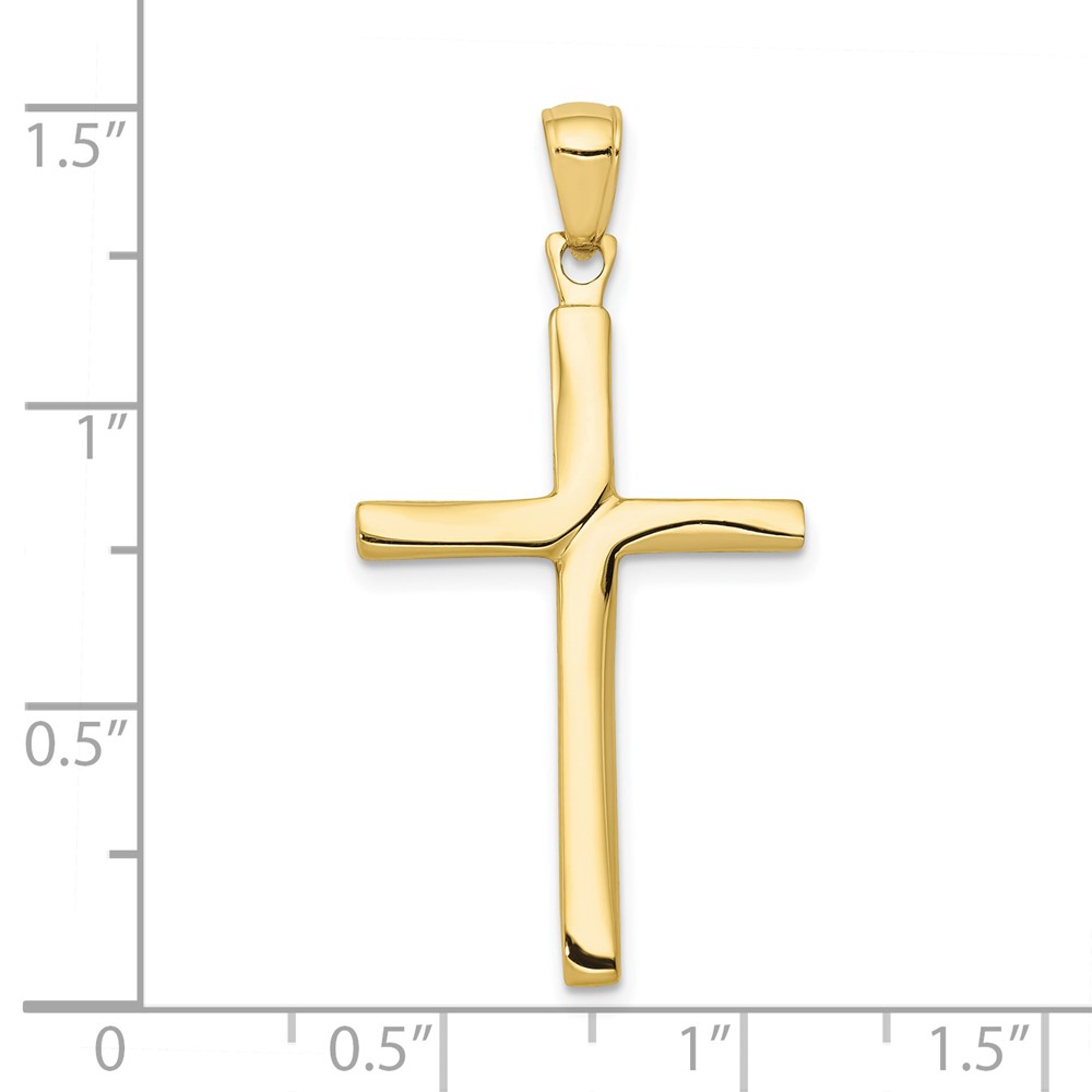 10K Polished Finish Accent Stick Cross Pendant (10C4219)