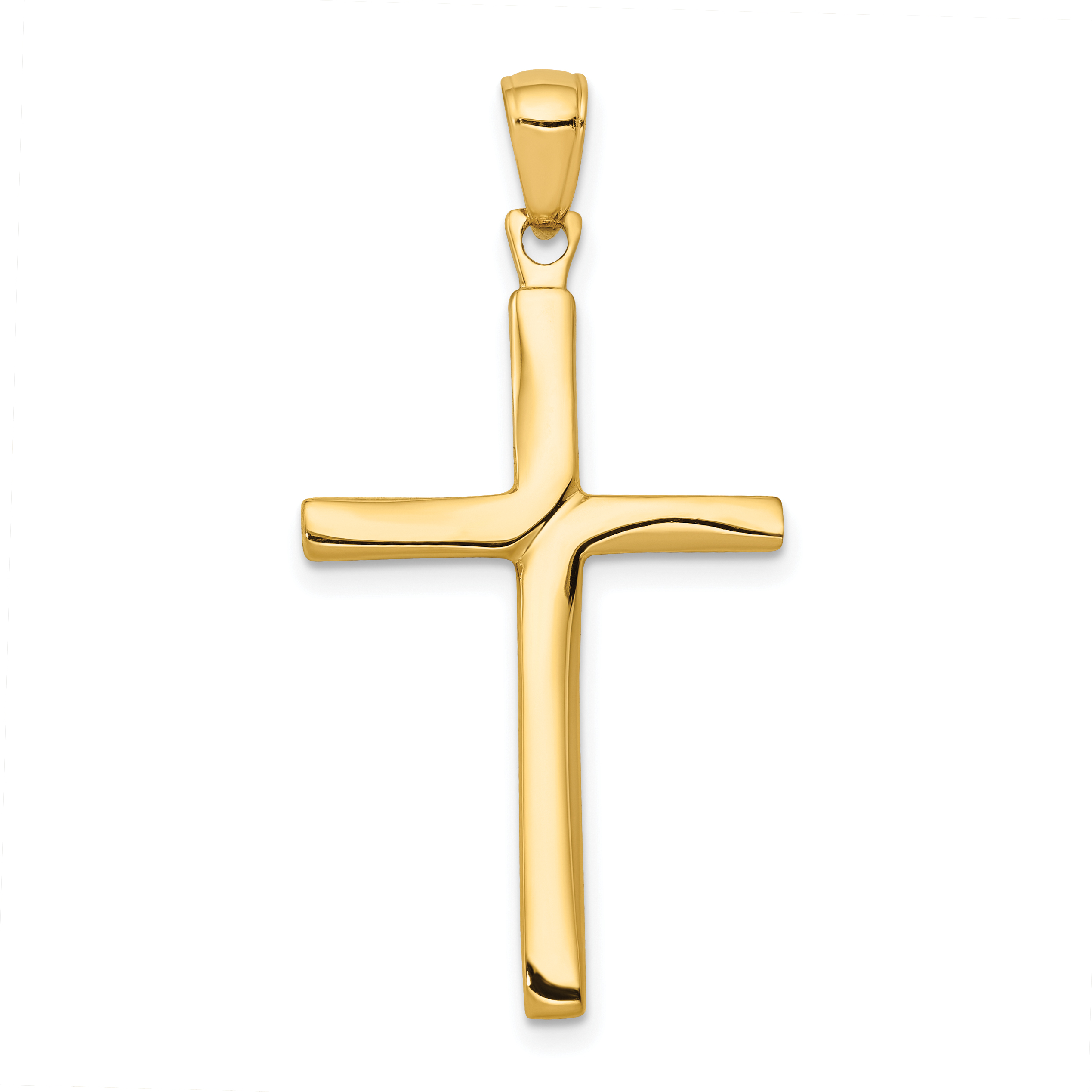 10K Polished Finish Accent Stick Cross Pendant (10C4219)
