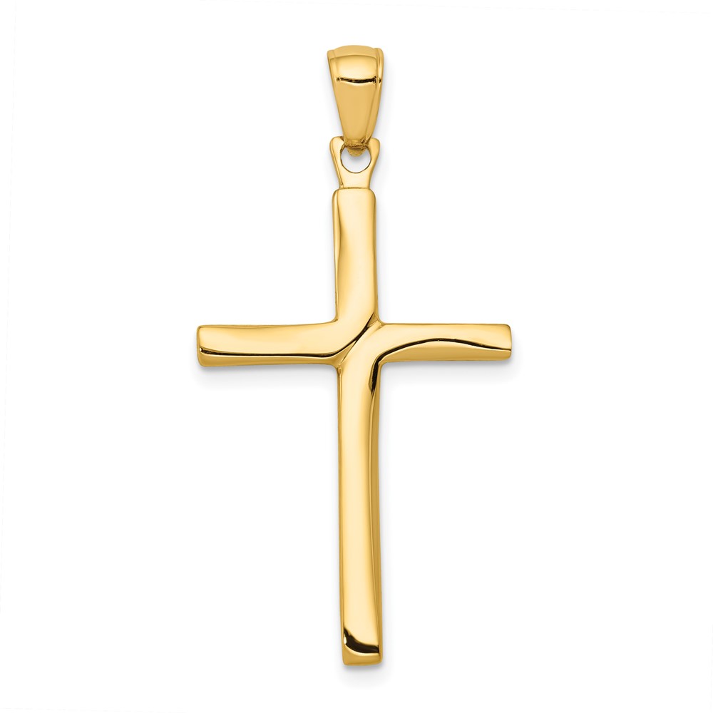 10K Polished Finish Accent Stick Cross Pendant (10C4219)