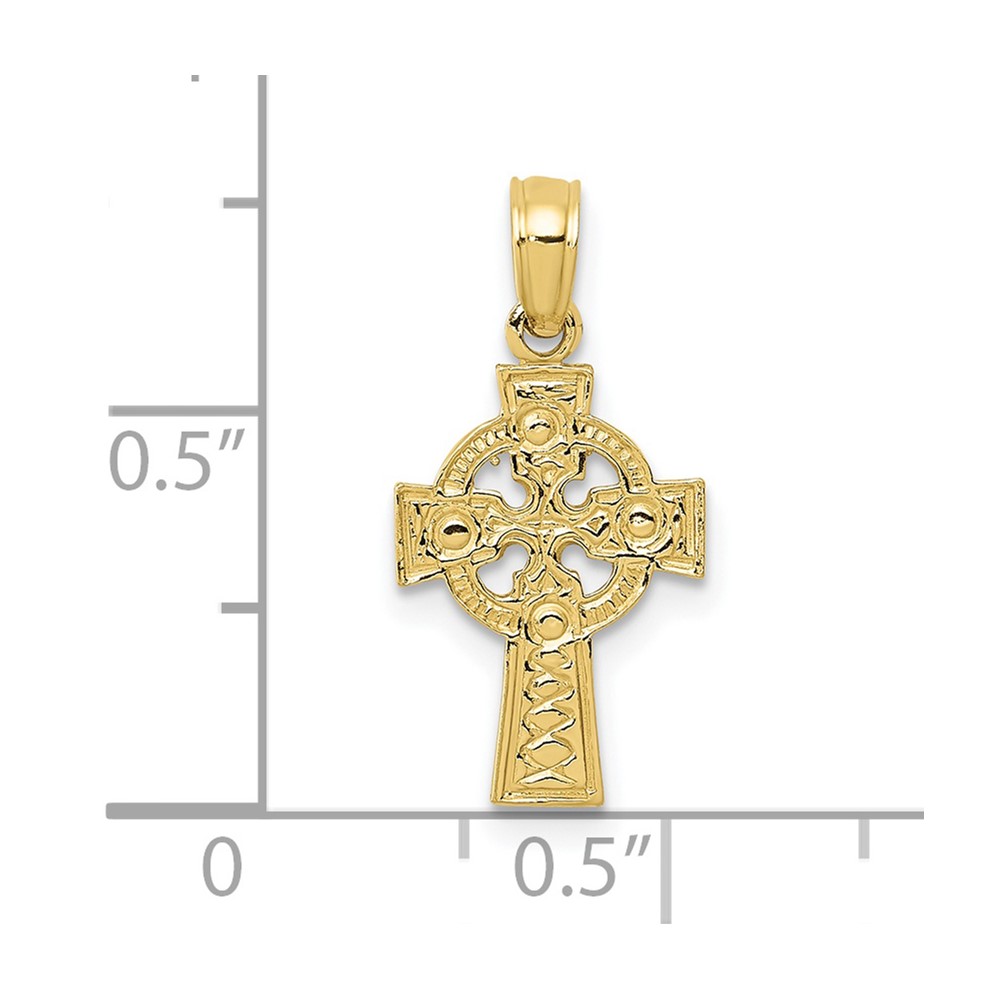 10k Celtic Cross w/Eternity Circle Pendant (10C4249)