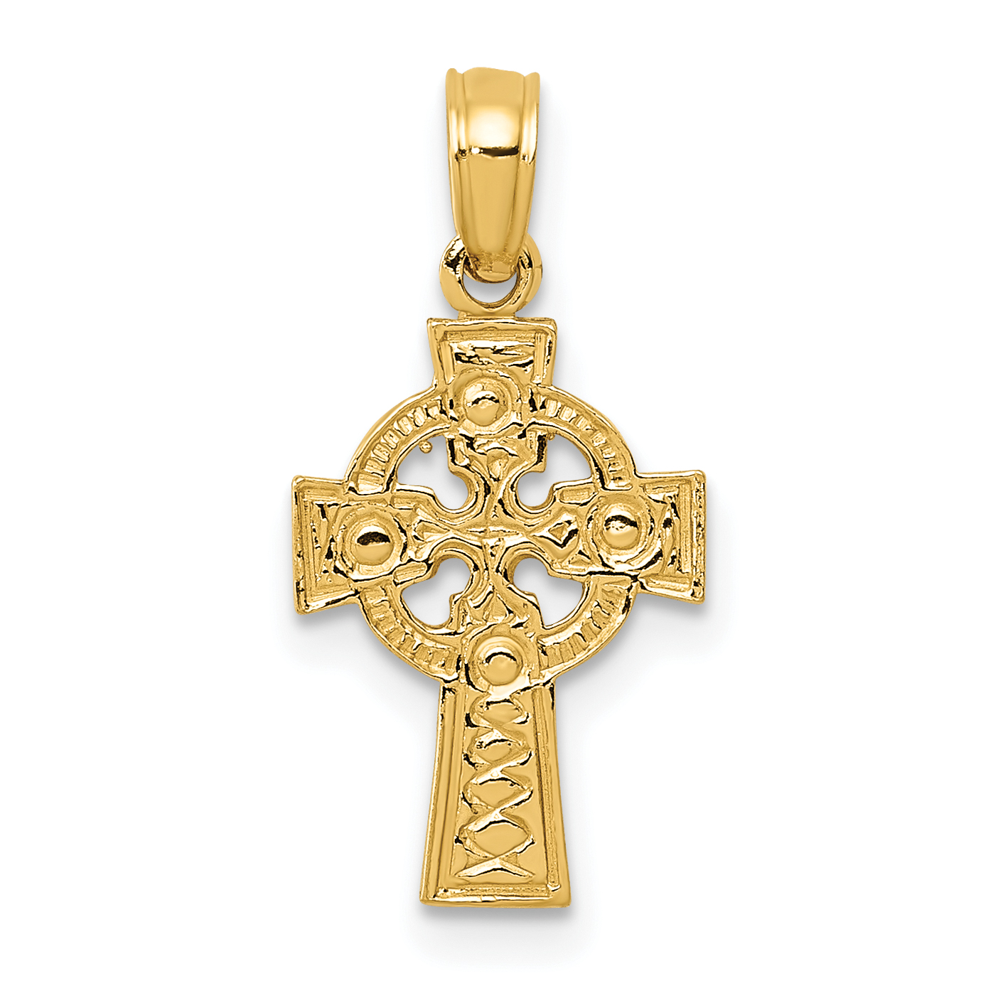 10k Celtic Cross w/Eternity Circle Pendant (10C4249)