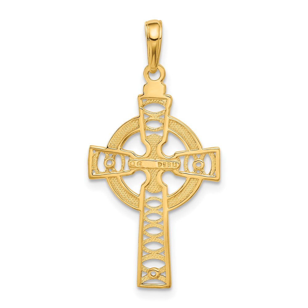 10K Celtic Cross w/Eternity Circle Pendant (10C4250)