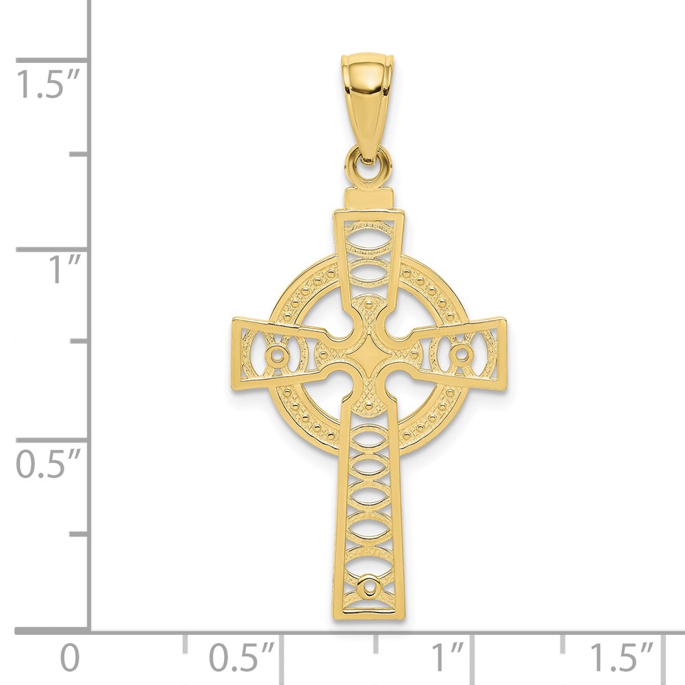 10K Celtic Cross w/Eternity Circle Pendant (10C4250)