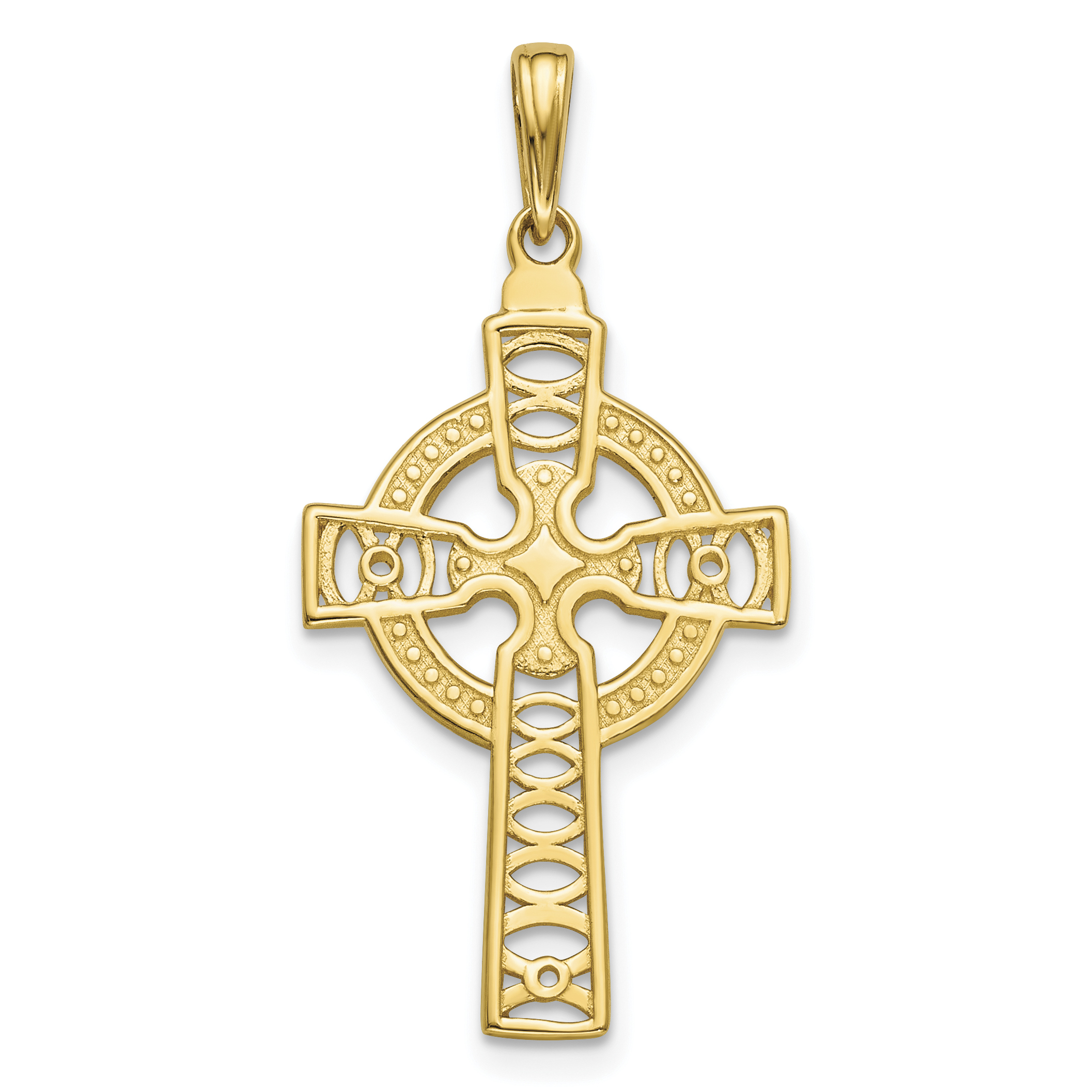 10K Celtic Cross w/Eternity Circle Pendant (10C4250)