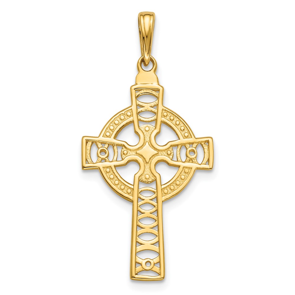 10K Celtic Cross w/Eternity Circle Pendant (10C4250)