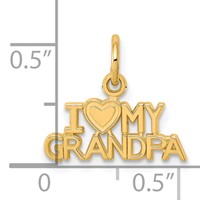 10K Yellow Gold I Heart MY Grandpa Charm view 3