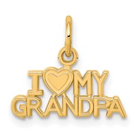 10K Yellow Gold I Heart MY Grandpa Charm view 1