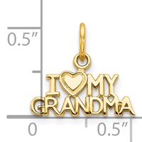 10K Yellow Gold I Heart MY Grandma Charm view 3