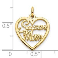 10K Yellow Gold Super Mom in Heart Charm view 3