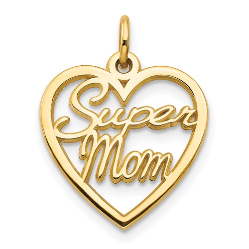 10K Super Mom in Heart Charm