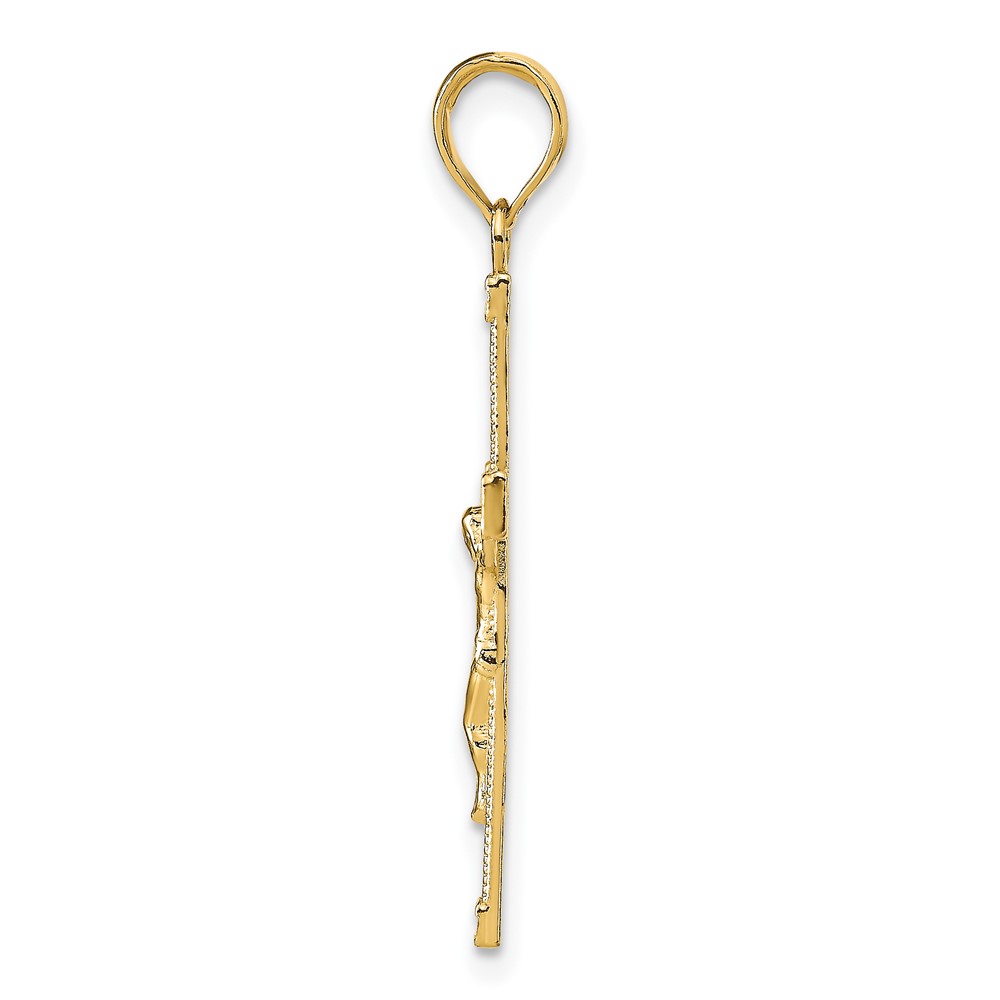 10K Diamond-cut Fancy Tipped Crucifix Pendant (10C4350)