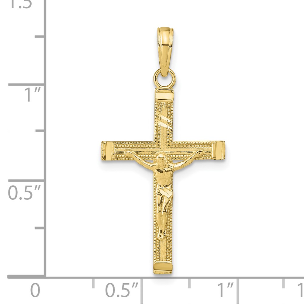 10K Diamond-cut Fancy Tipped Crucifix Pendant (10C4350)