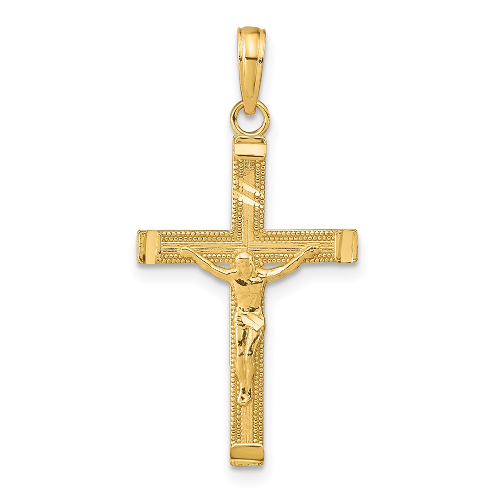 10K Diamond-cut Fancy Tipped Crucifix Pendant (10C4350)