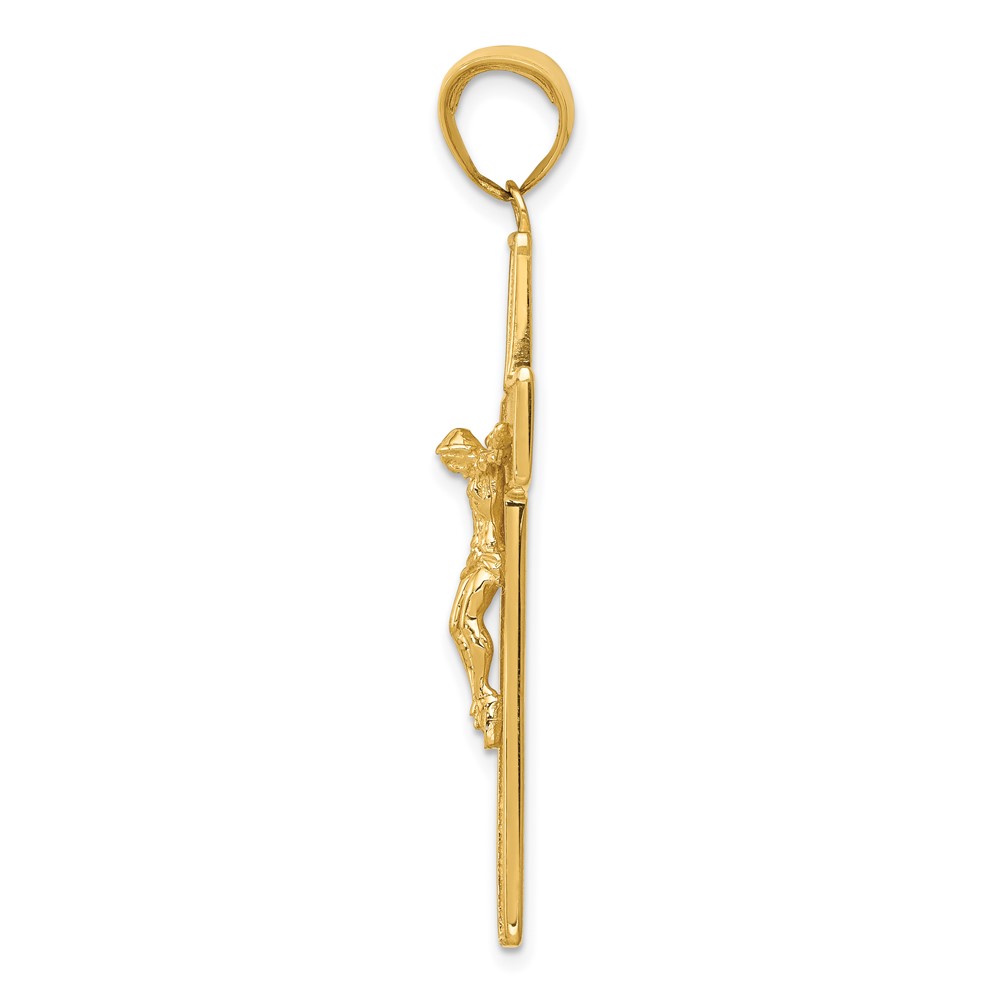 10K Textured Crucifix Latin Cross Pendant (10C4353)