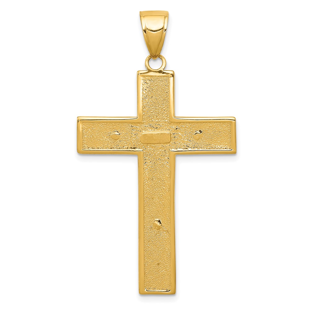 10K Textured Crucifix Latin Cross Pendant (10C4353)