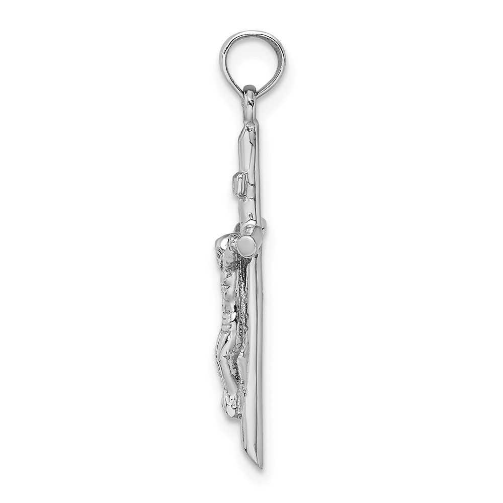 10K White Gold Stick Style Crucifix Pendant (10C4355W)
