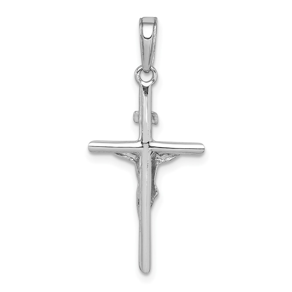 10K White Gold Stick Style Crucifix Pendant (10C4355W)