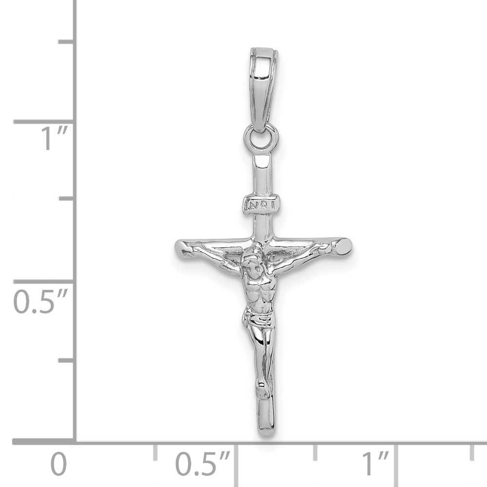 10K White Gold Stick Style Crucifix Pendant (10C4355W)
