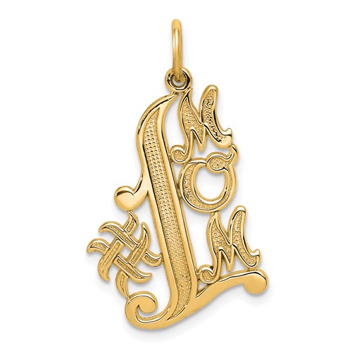 10K Yellow Gold #1 Mom Charm