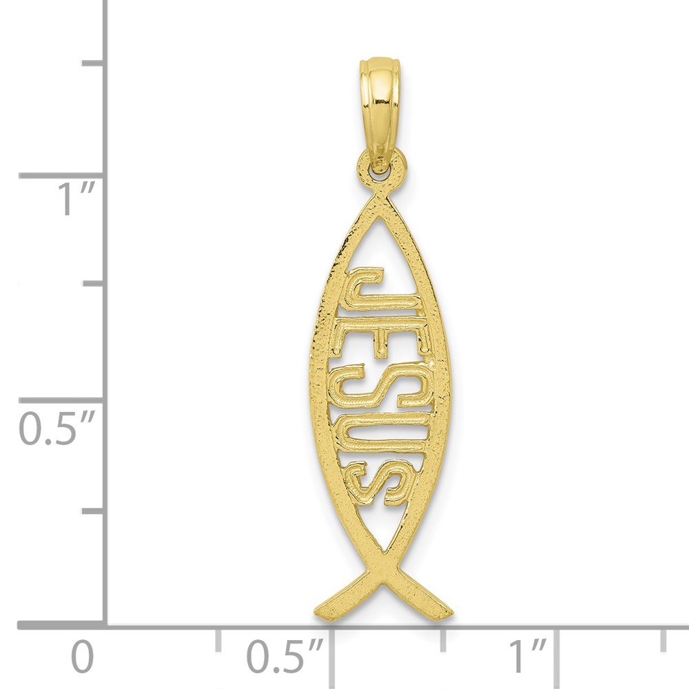 10K Ichthus Fish With JESUS Pendant (10C4446)