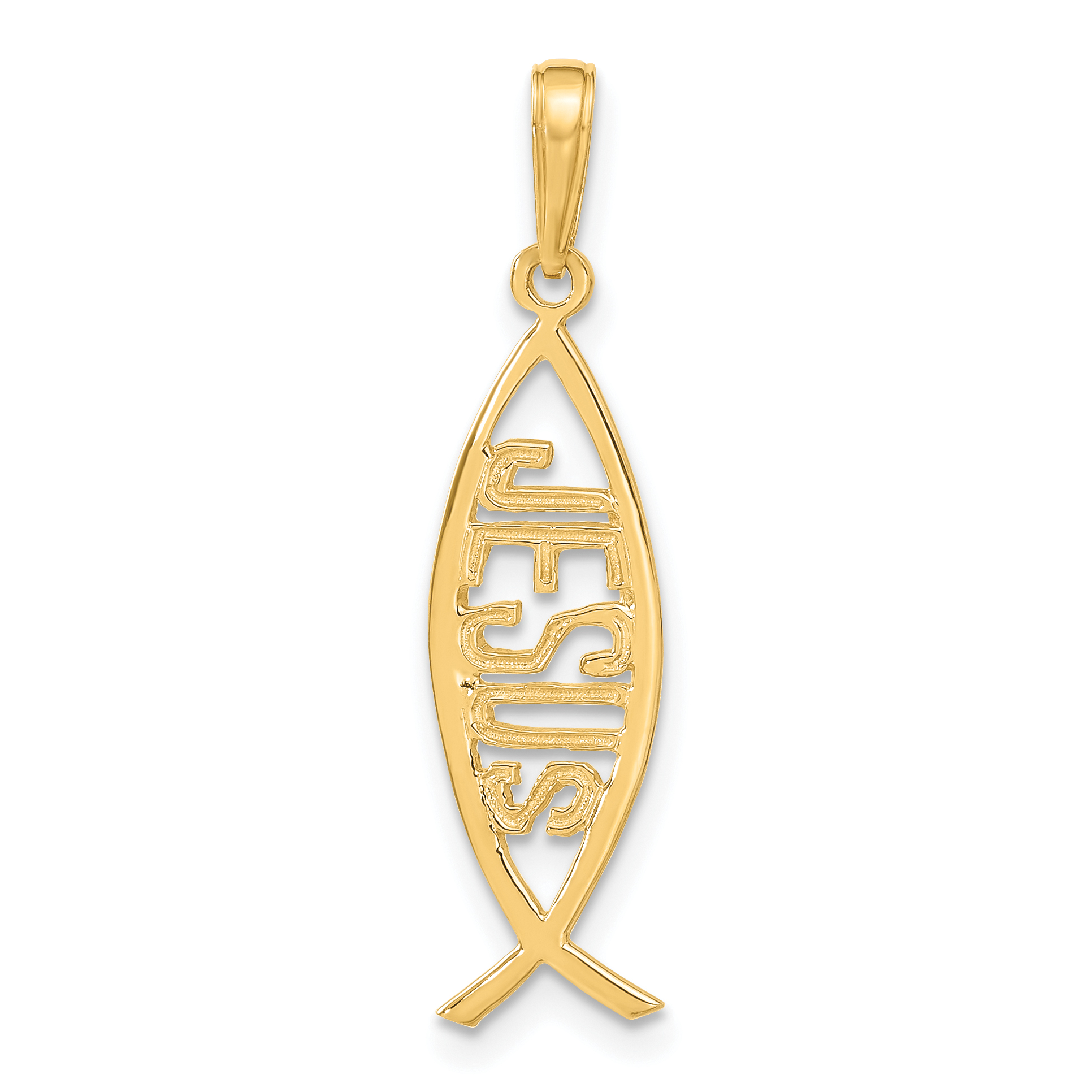 10K Ichthus Fish With JESUS Pendant (10C4446)