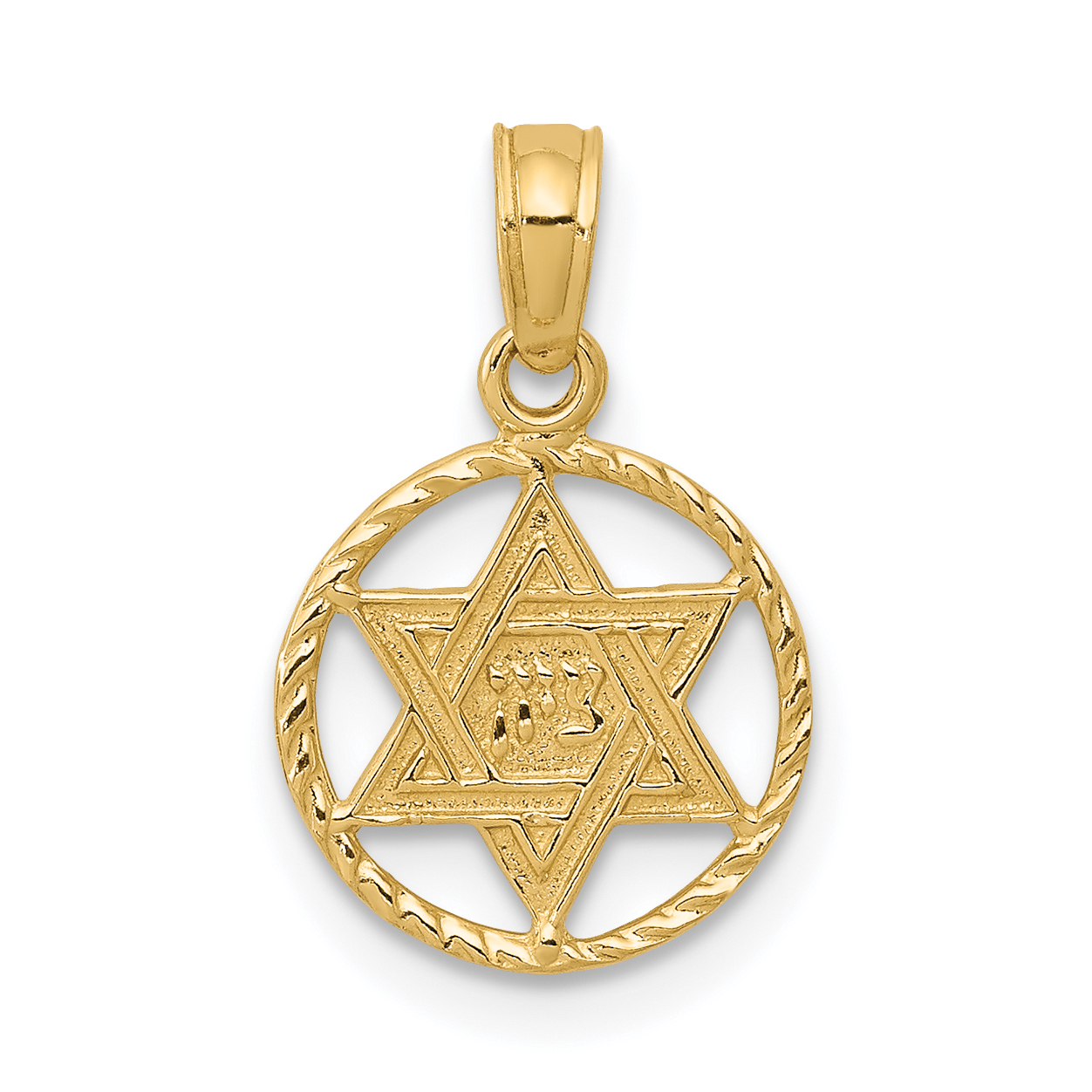 10K Star of David in Circle Frame Pendant (10C4458)