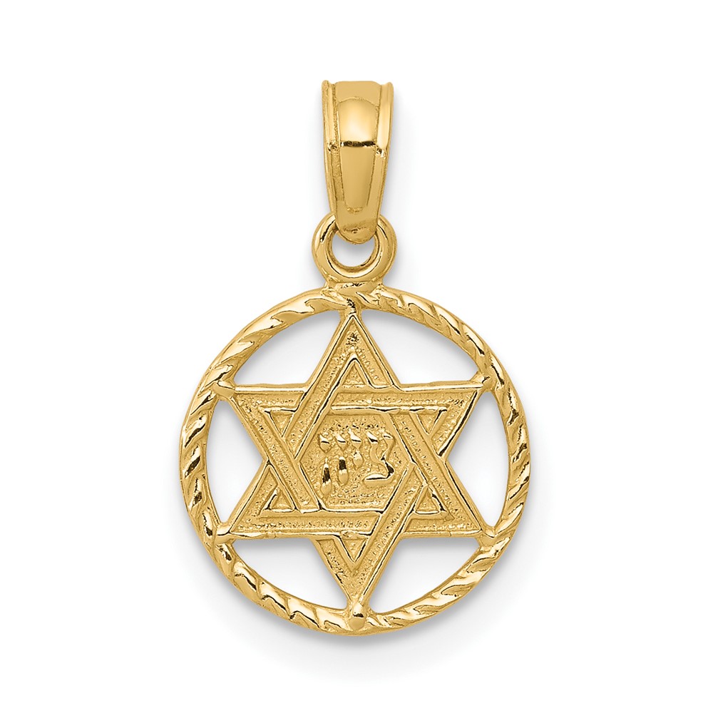 10K Star of David in Circle Frame Pendant (10C4458)