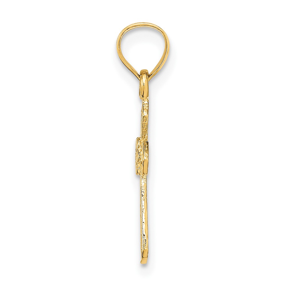 10K Small Cross w/Flower Charm (10C4470)