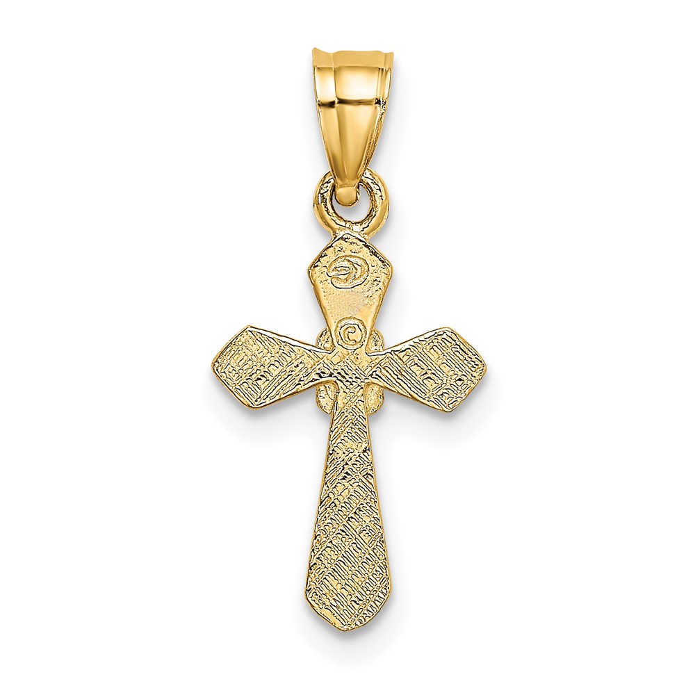 10K Small Cross w/Flower Charm (10C4470)