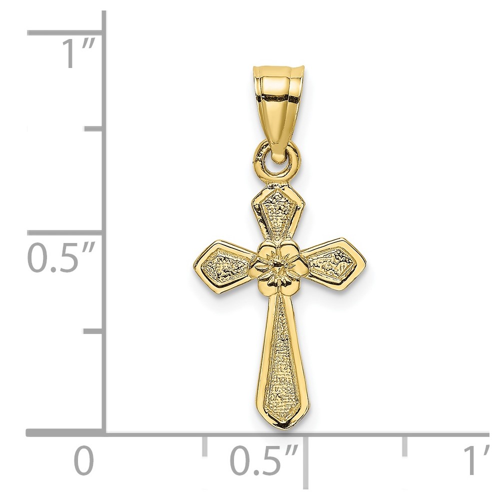 10K Small Cross w/Flower Charm (10C4470)