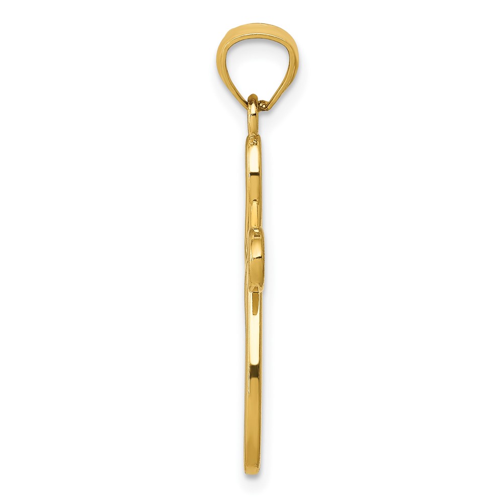 10k Yellow Gold Ribbon Cross Pendant (10C4508)