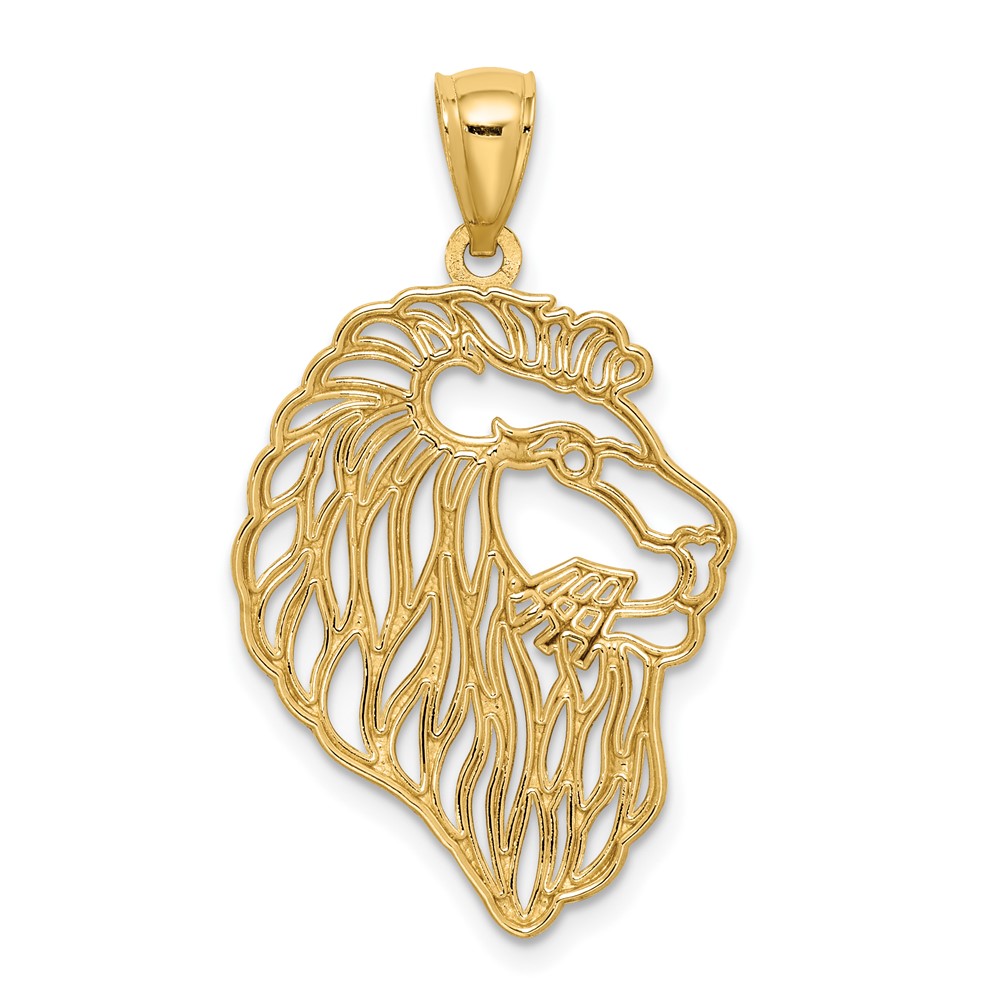 10K Diamond-Cut Lion Profile Pendant (10C4581)