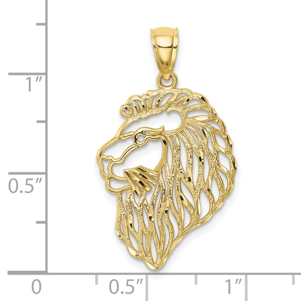 10K Diamond-Cut Lion Profile Pendant (10C4581)