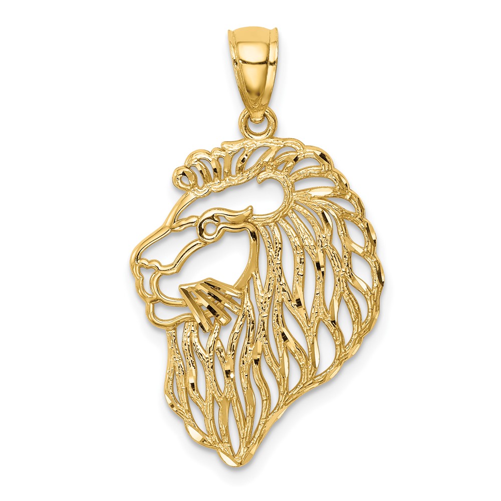 10K Diamond-Cut Lion Profile Pendant (10C4581)