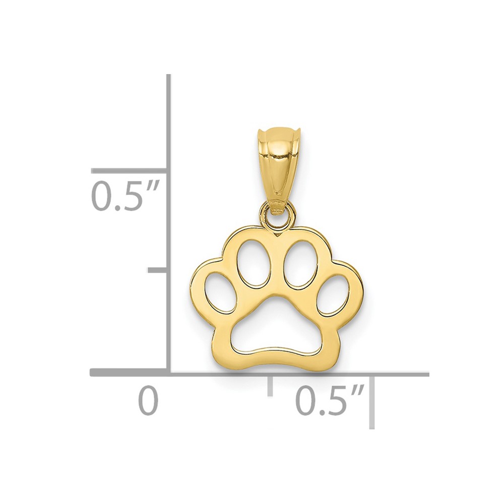10K Dog Paw Pendant (10C4614)
