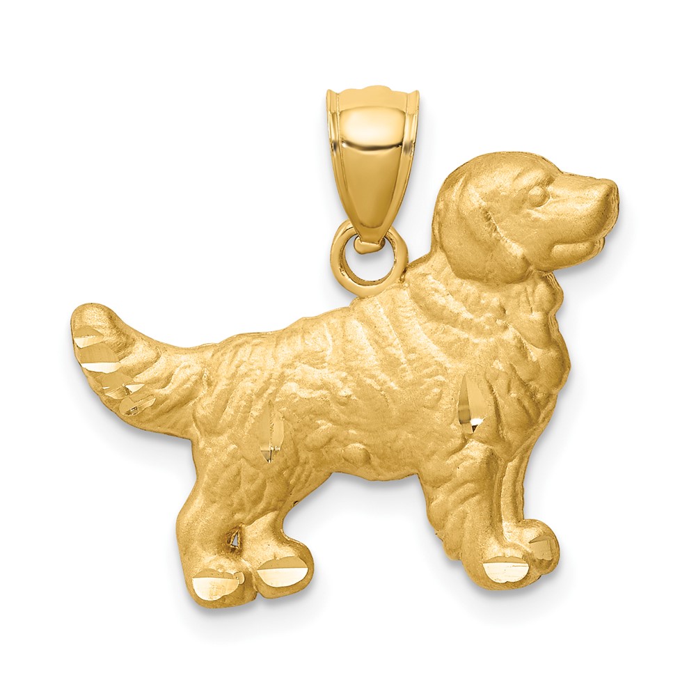 10K Diamond-cut Golden Retriever Pendant (10C4733)