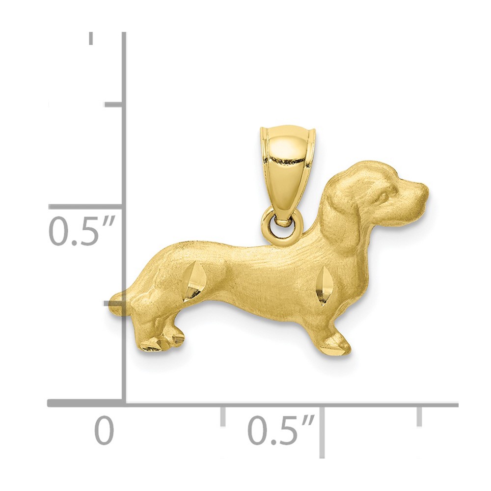 10K Diamond-cut Dachshund Pendant (10C4735)