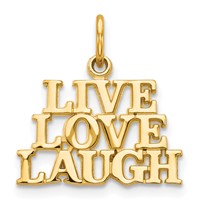 10K Yellow Gold Live Love Laugh Charm view 1