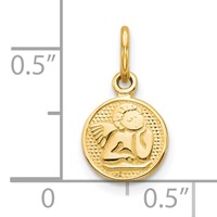 10K Yellow Gold Small Round Angel Charm view 3