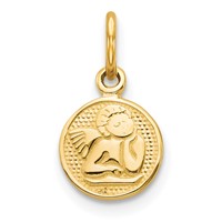 10K Yellow Gold Small Round Angel Charm view 1