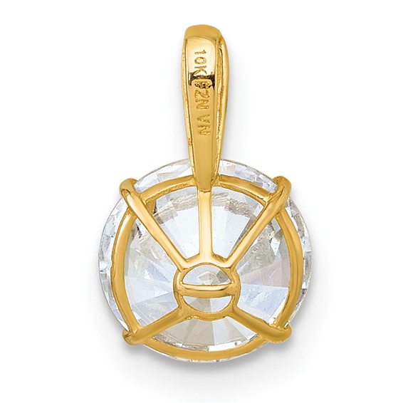 10k Polished 8.00mm Round CZ Solitaire Pendant