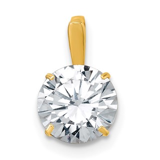 10k Polished 8.00mm Round CZ Solitaire Pendant